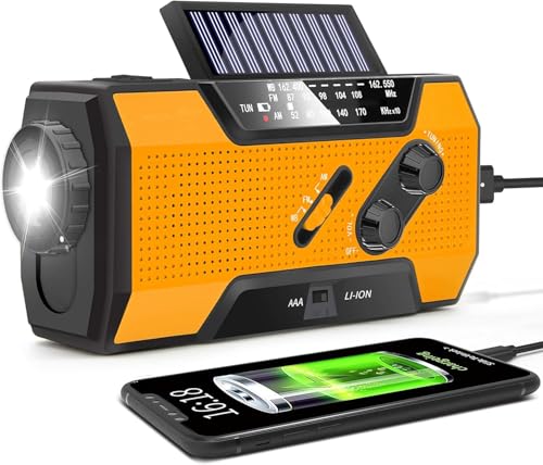 ソーラー緊急ラジオ 屋外用緊急ラジオ 高感度 USB充電 デジタルラジオ 音楽プレーヤー 耐落下性と防水性 アラームスイッチ 科学的スポットライト ファッション LED読書灯