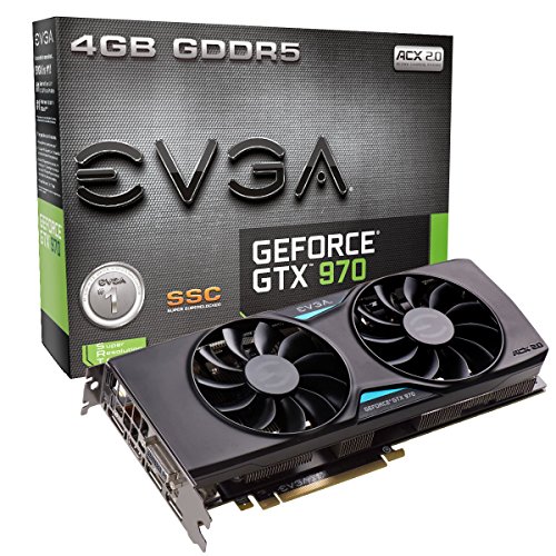 EVGA GeForce GTX 970 4GB SSC Gaming ACX 2.0+ Cooling Graphics Card (04G-P4-3975-KR) (Renewed)