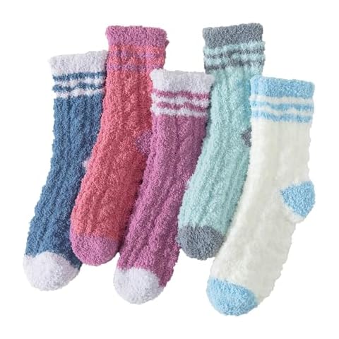 LEVOTIYER Slipper Socks, Fuzzy Socks for Women, Warm Fuzzy Socks Sleep Cozy socks Super Soft Warm Fluffy Socks, Winter Cozy Socks for women with Thick Coral Fleece Cover