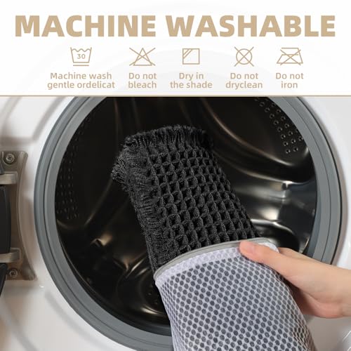 Upgraded Waffle Bathroom Runner Rug, Super Absorbent Bath Mats Non Slip Washable Long Bathroom Mat Ultra Soft Bath Runner Rugs for Hallway Entryway Bedroom Laundry Room Sink, 2'x 6', Black by PADOOR - Image 5