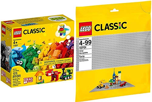 Preisvergleich Produktbild LEGO® Classic 2er Set 10701 11001 Graue Grundplatte + Bausteine Erster Bauspaß