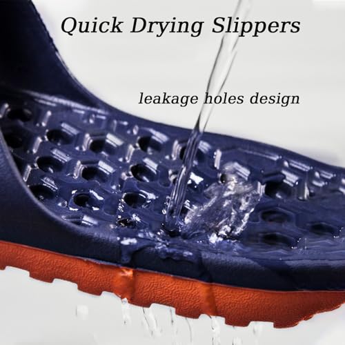 Unisex Shower Non-Slip Slippers Quick Drying, Summer Slippers Men Shoes EVA Soft Lightweight, Shower Shoes Men Women Leaking Hole4