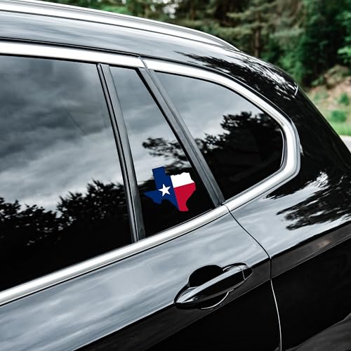 Image of | Texas Shape State Flag Sticker | Vinyl Waterproof Stickers Decal of Lone Star (5 inch x 5 inch)