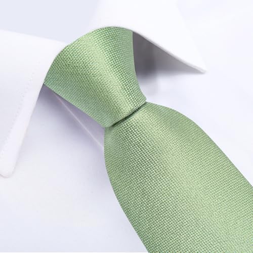 Image of DiBanGu Mens Solid Color Tie and Pocket Square Set Woven Silk Plain Necktie & Handkerchief for Men Wedding Party Formal