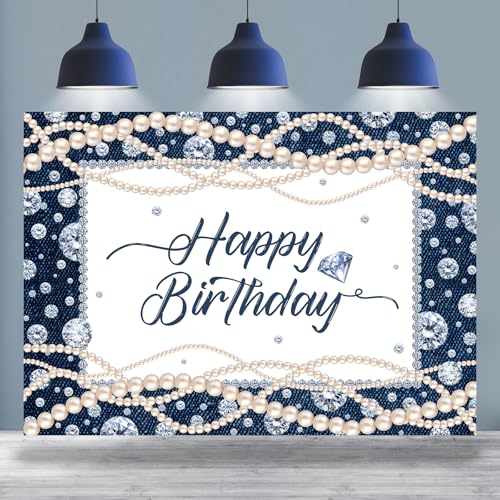 Fondo para fotografía 7x5ft Bcuuipo Happy Birthday Denim miniatura 1
