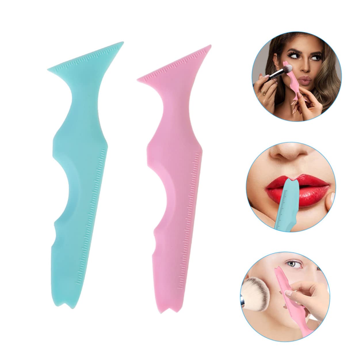 FRCOLOR 10 reglas de silicona delineador de ojos de silicona masajista máscara de ojos lápiz delineador de ojos sombra de ojos plantillas plantillas para la guía de cejas, herramienta de chaflán