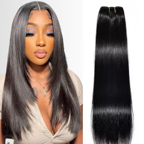 MYouan 12A Straight Human Hair 1 Bundle 16 Inch 100% Unprocessed Brazilian Virgin Straight Weave Single Bundle Human Hair 100grams