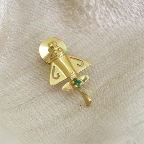 Image of Colombian Emerald & Multi-Material Options | Quimbaya Flyer Lapel Pin | Ancient Alien Golden Jets Collection