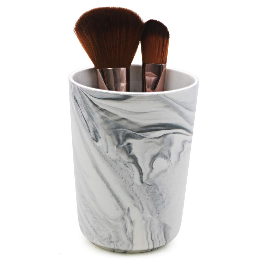 LUANT Ceramic Tumbler for Toothbrush, Toothpaste, Pens, Makeup Brushes, Bathroom Countertop Organizer Stand Holder, Grey
