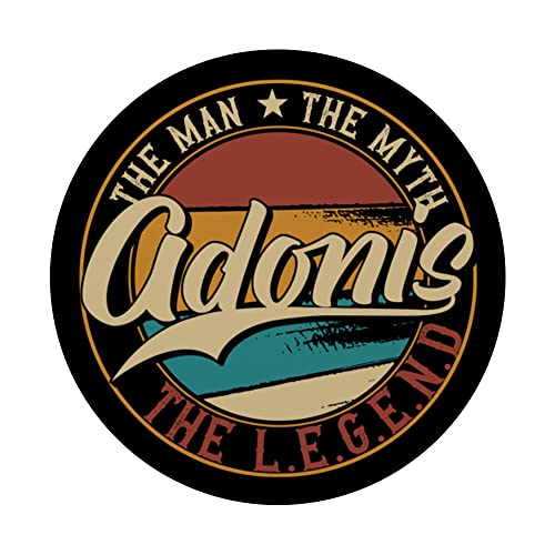 Adonis The man the myth the legend PopSockets Swappable PopGrip, Black - Image 3