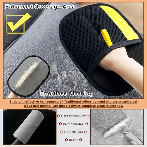 Image of 2025 Upgraded Pet Hair Removal Glove for Cats & Dogs, Pet Grooming Gloves for Cats, Electrostatic Pet Hair Remover, Efficient Pet Hair Removal