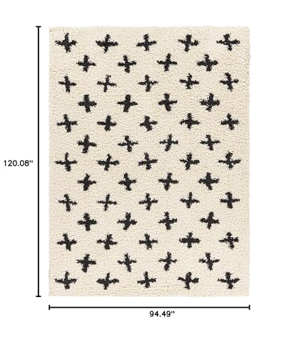 Tapete BoutiqueRugs Black Trellis 7'10" x 10' Cream miniatura 2