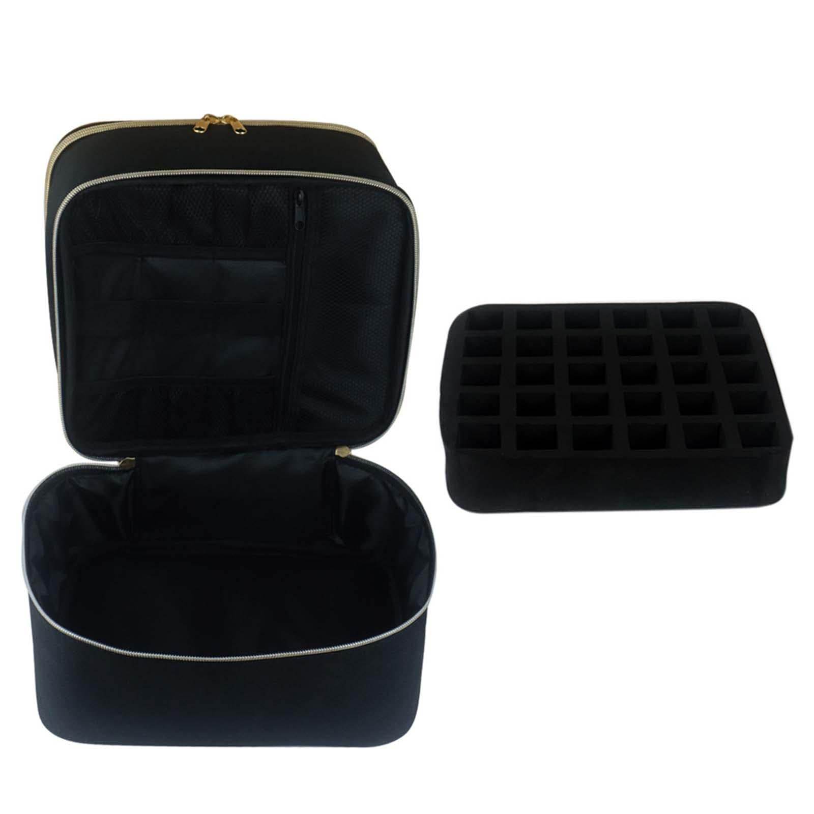 Lakier do paznokci torba na zamek błyskawiczny na lakier do paznokci zestawy manicure dom czarny, 2 zestawy (czarne), 25cmxx20cmx19cm, jako opis