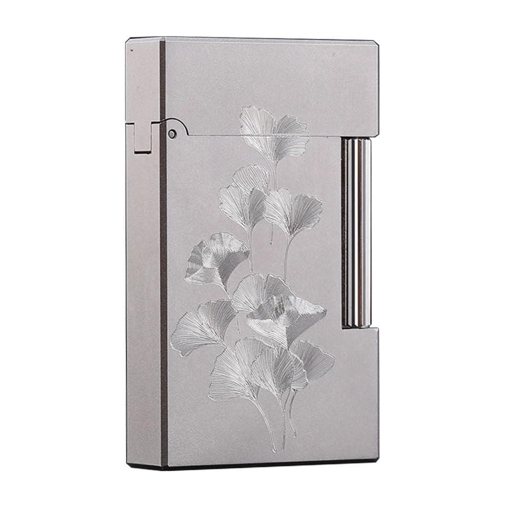 Brass Flip Lighter Butane Refillable Soft Flame Mens Gifts Suitable for Husband Father Silver d