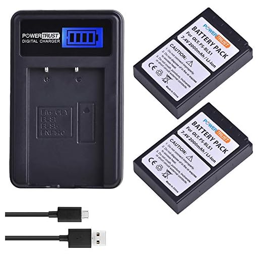 PowerTrust 2Pack PS-BLS1 BLS 1 BLS1 BLS-1 Li-ion Batteries and LCD USB Charger for Olympus E-PL1 E-P1 E-P2 EP3 EPL3 Evolt E400 E410 E420 E450 E620