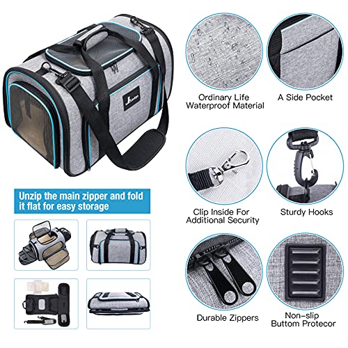 Siivton Pet Carrier Airline Approved, 4 Sides Expandable Cat Carrier