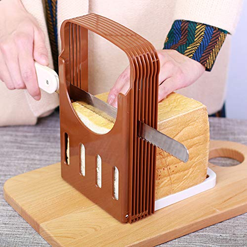 Sealive Bread Slicer Bread Machine Parts,Toast Bagel Loaf Sandwich Slicer Cutter Great for the Baker and Housewife, Foldable and Adjustable Home Kitchen Accessories, Easy to Use