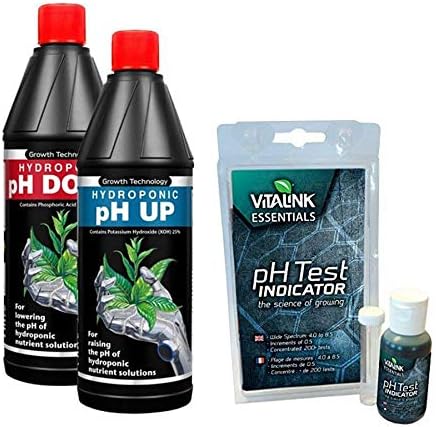 Growth Technology pH Test Kit 250ml Up & Down Solution Vitalink pH Test
