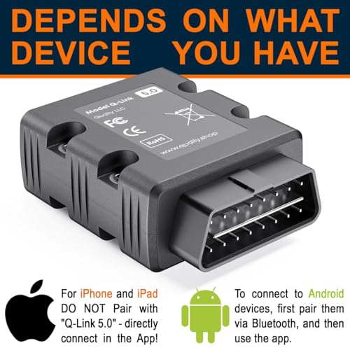 QUALLY Ǫ-ꓡіnk 5.0 Pro OBD2 Scanner Bluetooth Diagnostic Tool for Android and iPhone - Car Engine Fault Code Reader + Сon - Additional View