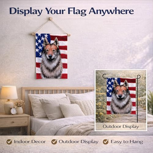 Drapeau américain loup tchécholovaque en toile multicolore résistante de taille S - 7