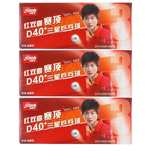 DHS ABS D40+ 3-Star White Table Tennis Balls (30 Balls)