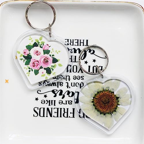 Image of BetterJonny 20Pcs Acrylic Picture Keychain Blanks in Clear Acrylic Picture Frame Keyrings