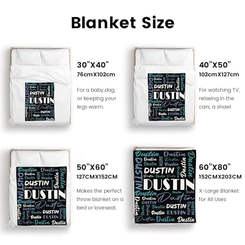 Personalized Blankets for Kids with Names Customized Blankets with Name for Adult Custom Blanket Gift for Birthday Christmas Valentines Day Gift