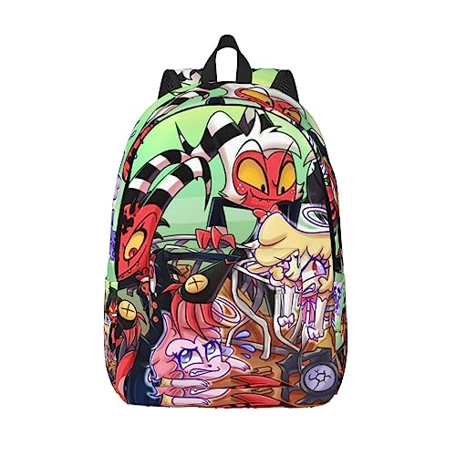Canvas Backpacks Helluva Anime Boss Laptop Backpack Unisex Multipurpose Double Shoulder Bag for Camping Travle Work Hiking Gifts