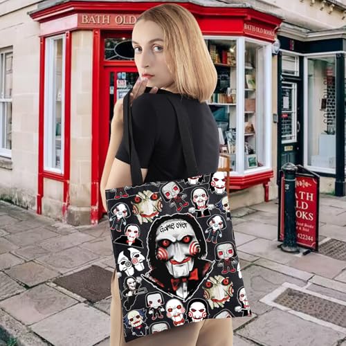 Bolso tipo tote KEYCHIN 'Jigsaw Killer', para fans de terror y rompecabezas, con diseño de Billy el títere, regalo temático miniatura 5