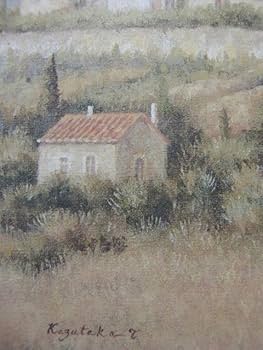 Amazon.co.jp: 田畑和高、丘陵の町（トスカーナ）、希少な額装用画集