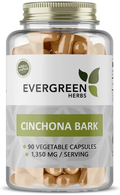 Evergreen Herbs Cinchona (cápsulas (90 unidades) - Sello a prueba de manipulaciones para garantizar la frescura.