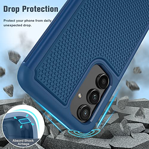 Image of FNTCASE for Galaxy A54-5G Phone Case - Samsung Military Grade Drop Protection, 14ft Drop Tested, Screen Protector Included, Anti-Slip Matte Textured, TPU+PC Dual Layer Shockproof Cover (Blue)