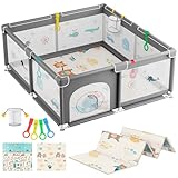 1. Sécurité et stabilité garanties – Cadre robuste en acier et tissu Oxford résistant, sans BPA ni bords coupants. Base antidérapante et coins rembourrés pour une protection totale lors des jeux du bébé.