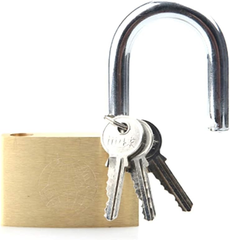 Keyed Padlocks Copper Key Padlock, Used for Warehouse File Cabinet Fence Suitcase Door Lock, Width 25mm30mm40mm50mm60mm75mm(1in,1.2in,1.6in,2in,2.4in,3in) (Size : 75x49mm)