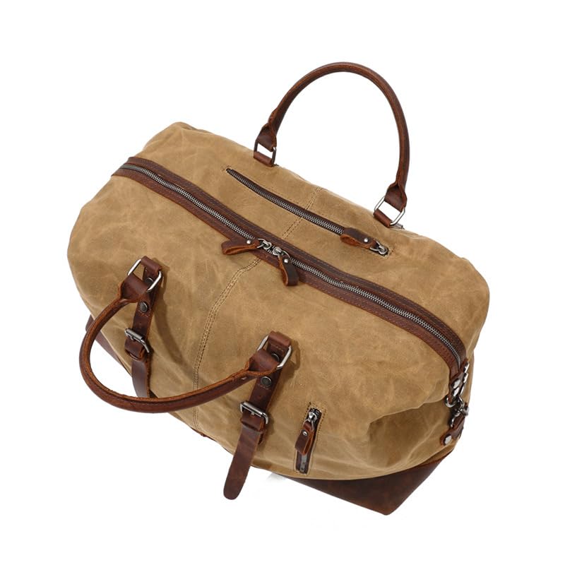 Canvas Duffle Bag for Travel, Overnight Weekend Carry On Gym Duffel, Large Luggage Bag for Men3