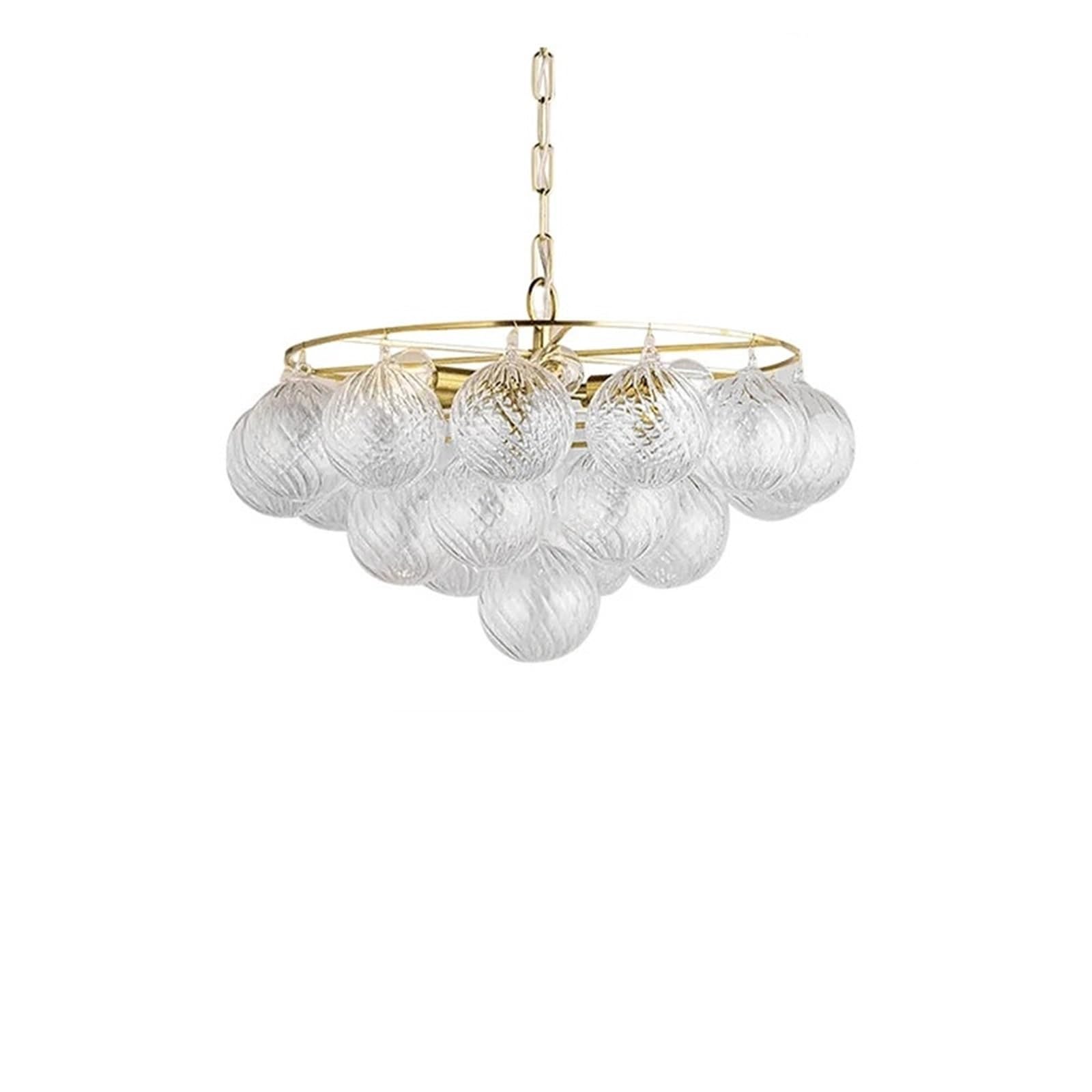 KXEcoLife Modern LED Ceiling Glass Chandelier for Dining Room, Round Living Dimmable