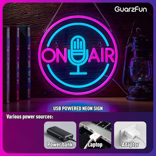 Image of On Air Neon Sign Live On Air LED Light for Streaming Gaming Recording Studio Decor Round On Air Light Up Signs for Influencers Streamers Gamers, USB Powered, 12.6 X 12.6 inchs