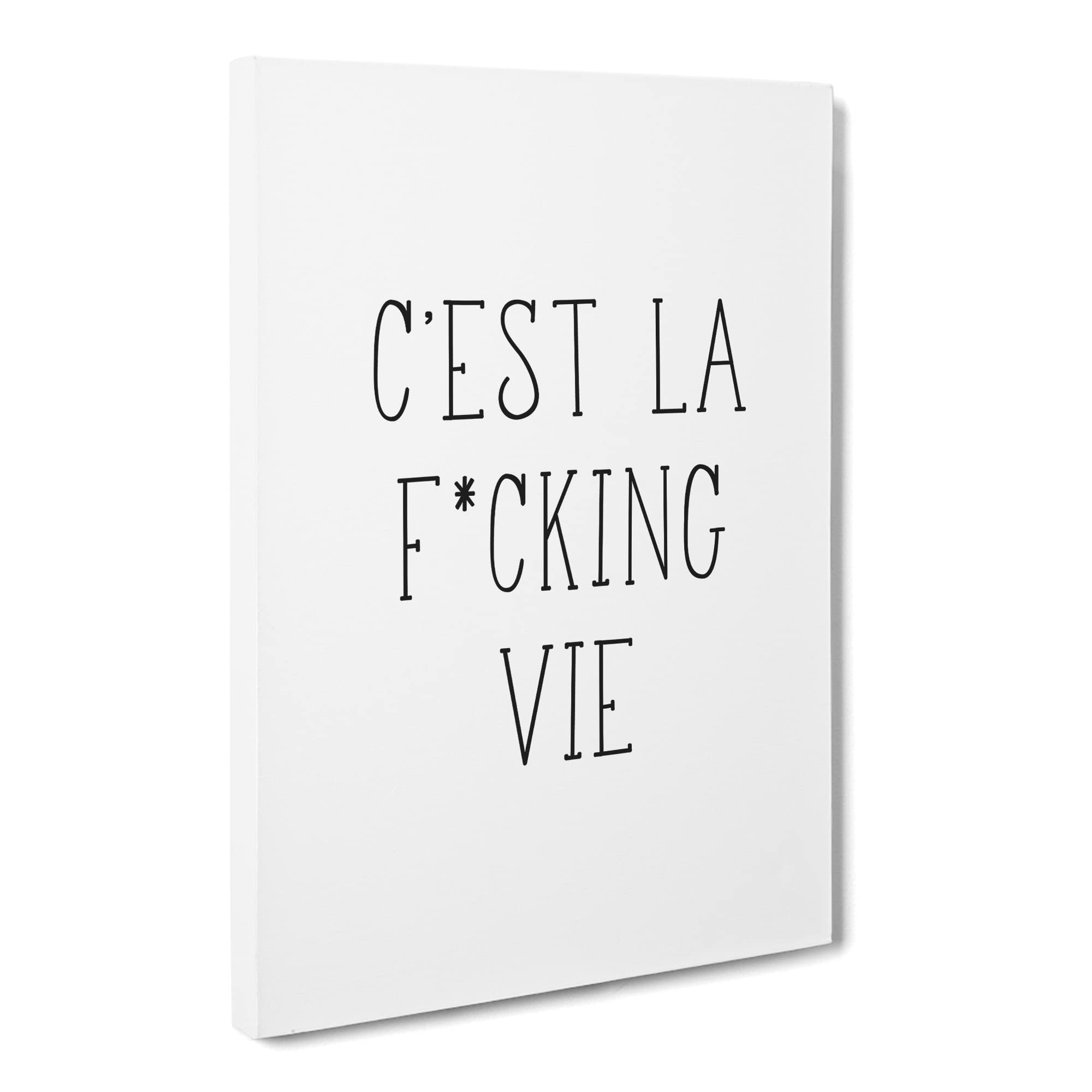 C'Est La Vie V2 Typography Quote Canvas Print, Mixed, 25L x 50W cm