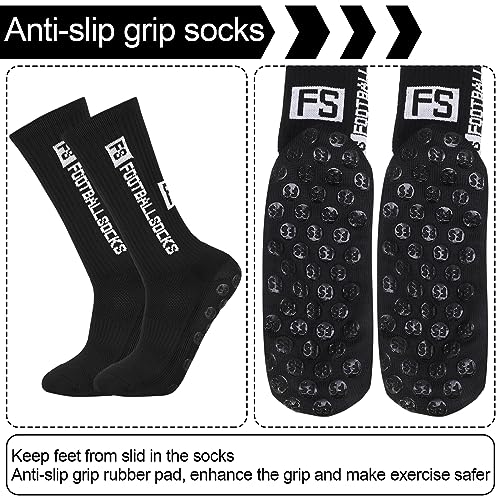 Image of DragonflyDreams Non Slip Sport Soccer Socks Anti Slip Football Baseball Unisex Athletic Socks with Grip Pads