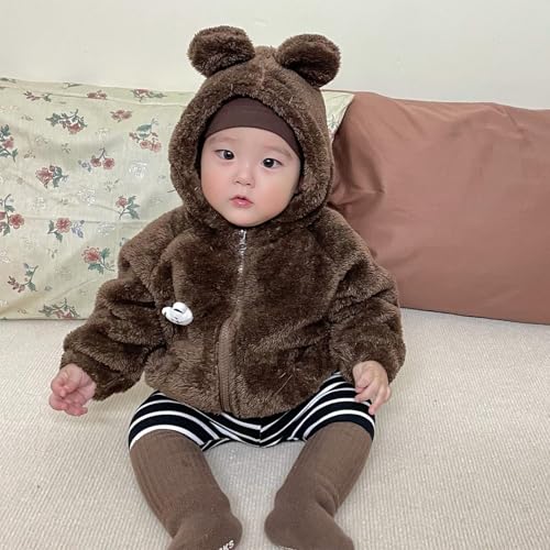 Girl 2025 Sherpa Warm Coats Long Sleeve Cute Winter Jacket with Ear Full Zipper Side Pocket Jackets Solid Fuzzy Coat2