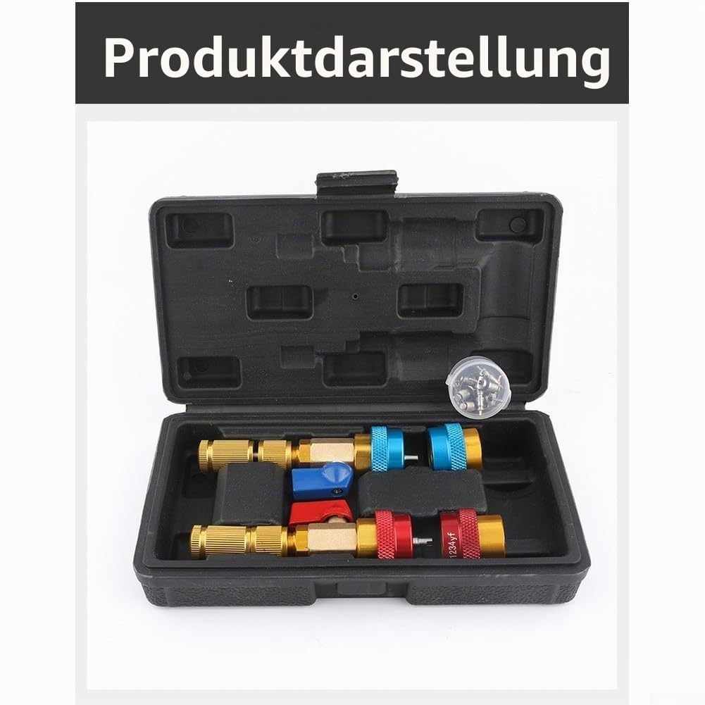 R134a und für R1234yF Auto-AC-Ventilkernentfernungswerkzeug-Set – Bajonett-Griff-Service-Schraubenschlüssel für Standard-, JRA- und AC-Ventile, 45# Carbon