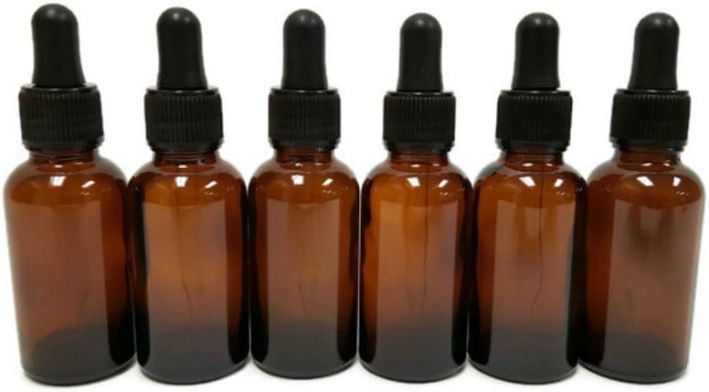 1oz GlassDropper Bottles with Glass Eye Dropper, By Homeneeds (AMBER 1oz)