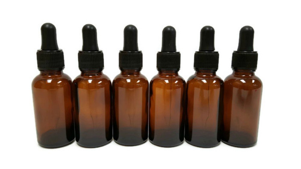 1oz GlassDropper Bottles with Glass Eye Dropper, By Homeneeds (AMBER 1oz)