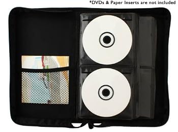 Electronics 96 DISC Capacity CD Wallet for CD, DVD, Blu-Ray Media Storage, Nylon CD Holder, Black/Green Book