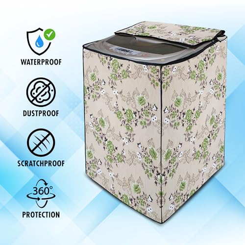 Image of Lithara Top Load Fully Automatic Washing Machine Cover for LG, Samsung, IFB, Whirlpool, Suitable for 5 kg & 5.5 Kg - Waterproof, Dustproof Cover (Print-3)