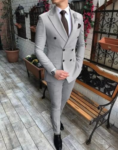 Mens Suit 2 Piece Double Breasted Suit Men Formal Slim Fit Suits Double Breasted Suits for Men Wedding Groom4