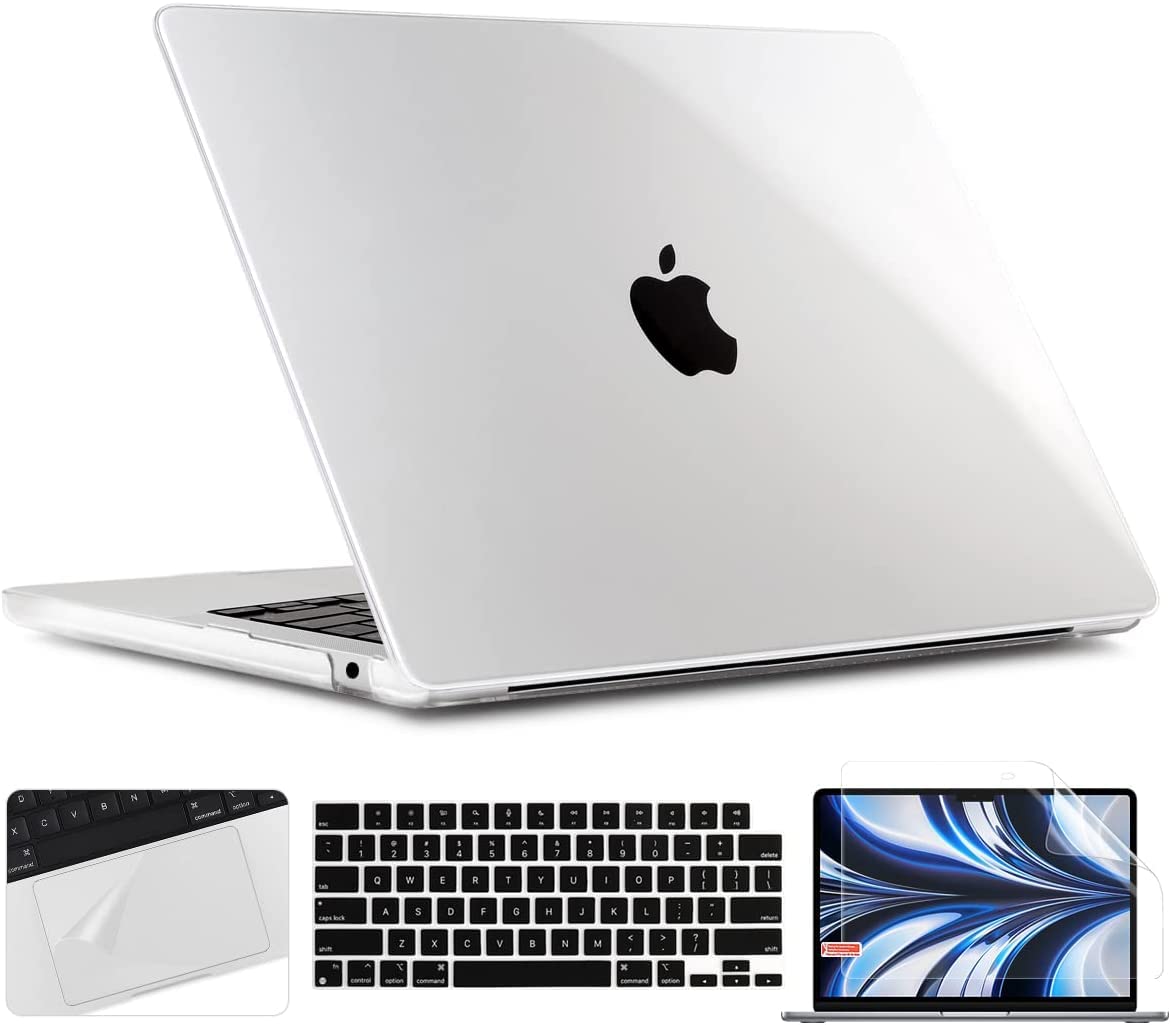 OJOS Compatible with MacBook Air 13.6 Inch Case 2022 Release Model A2681 M2 Chip, Plastic Hard Shell Cover with Trackpad Film & Keyboard Cover & Screen Film MacBook Air M2 Accessories, Crystal Clear (B0BBTVG6RH) Amazon Price History, Amazon Price Tracker