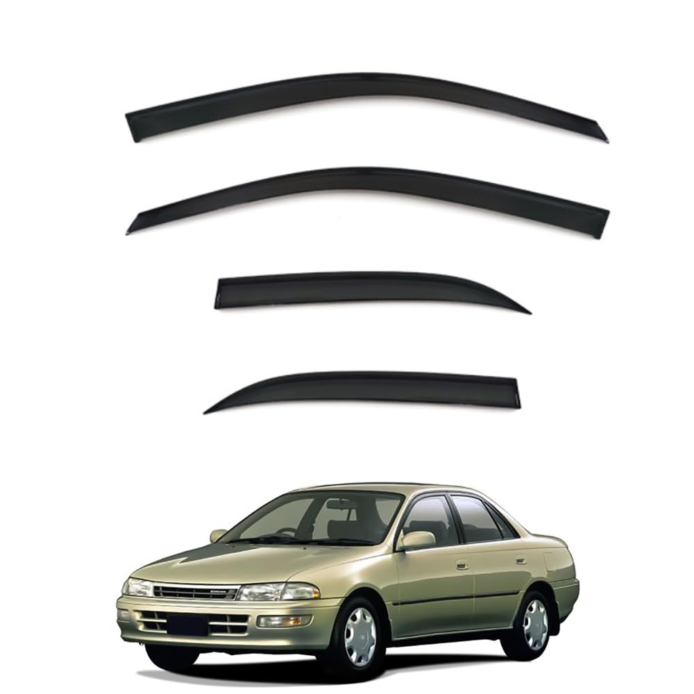 Qoemrhelt Normal 4Pc Set In-Channel Wind Deflectors, For Toyota Carina (T190) 1993-1995 Window Visors Rain Guards Vent Visors Rain & Sun Protection,Car Accessories