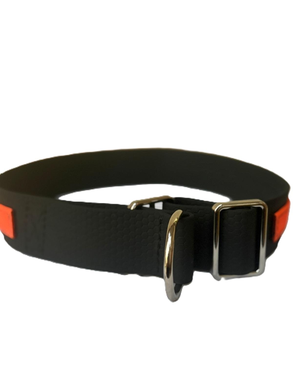 collare a scorrimento limitato BIOTHANE-HEXA (NERO-ARANCIO FLUO, L)