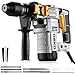 DEKOPRO 1500W SDS-Plus Bohrhammer, 5,5J Abbruchhammer mit 3 Funktionen, 0–1000 U/min, Anti-Vibrationsgriff, inkl. 3 SDS-Bohrer & 2 Meißel, max. Bohrdurchmesser Beton/Stahl/Holz: 32/13/40 mm